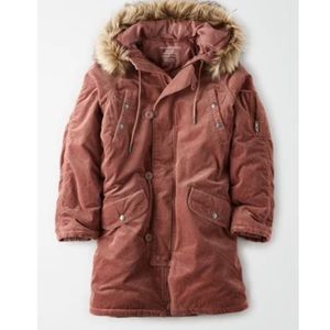 American Eagle Corduroy Parka Blush XL